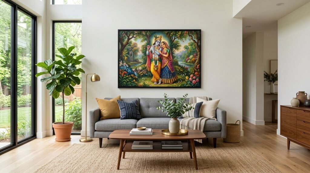 A beautifully staged modern living room with contemporary furniture and natural lighting.