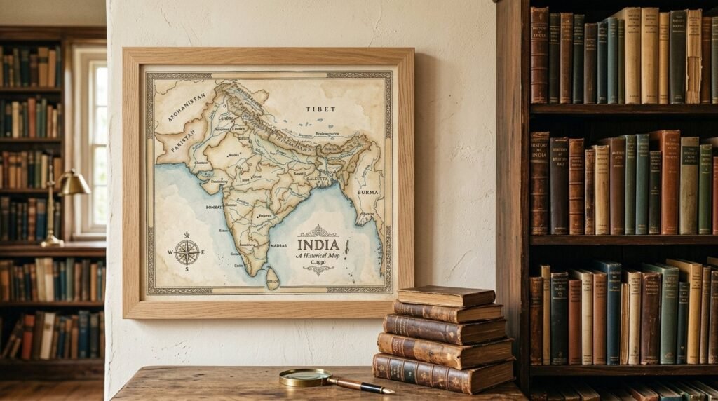 A detailed vintage watercolor map featuring soft artistic tones and classic cartographic elements.