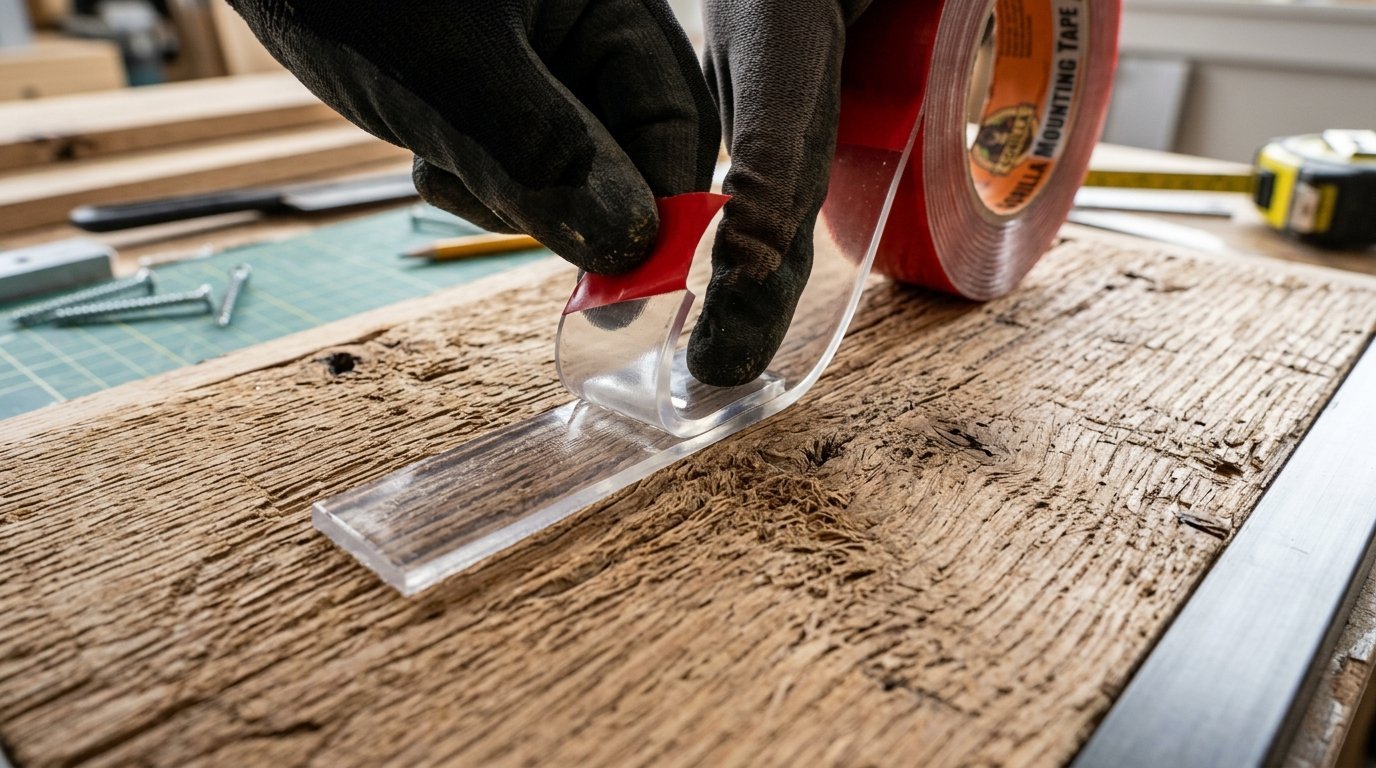 Rubber Tape Applied To Wood